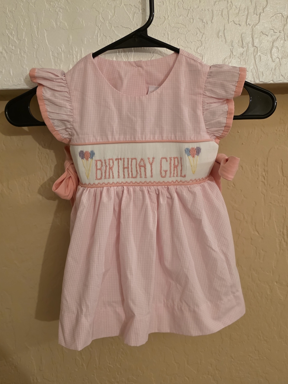 Birthday Girl Pink Smocked Dress for Kids